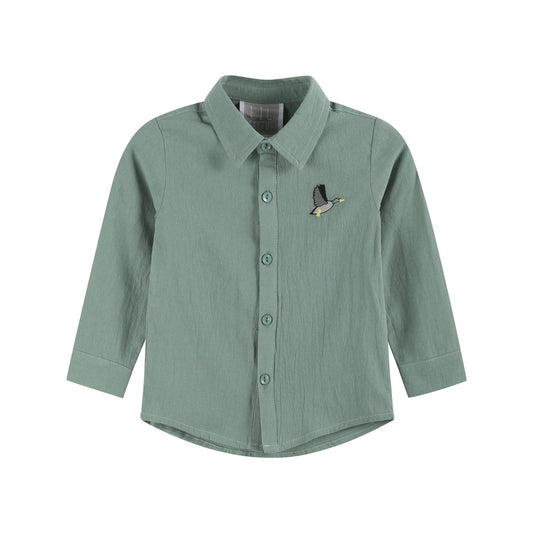 PREORDER | Sage Green Mallard Boys Dress Shirt