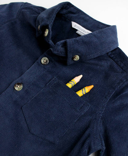 Boys Stretch Corduroy Button Down Shirt