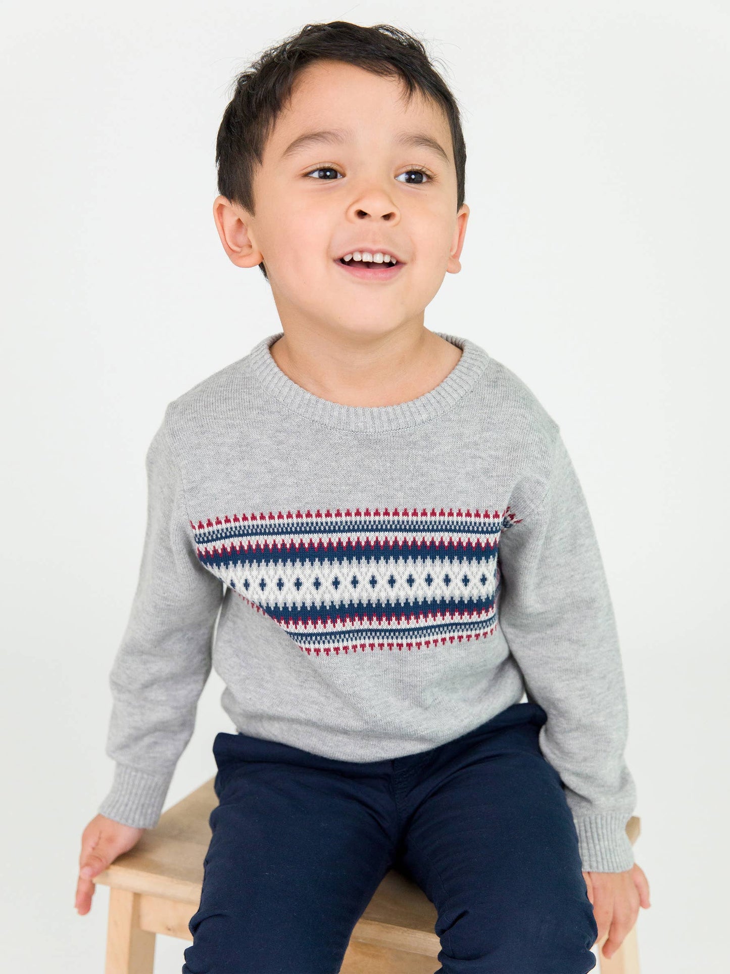 Cozy Fair Isle Knit Crew Neck Sweater