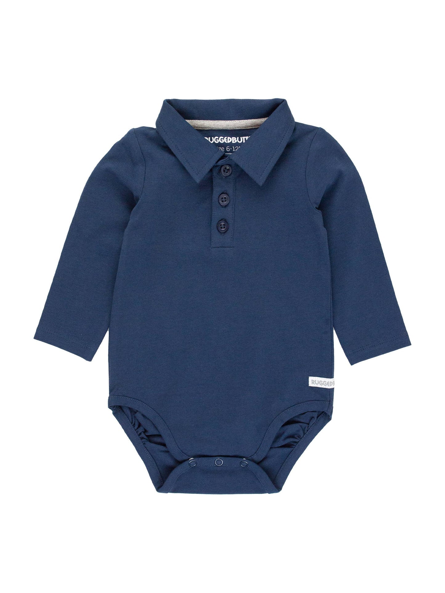 Baby Boys Knit Polo Bodysuit | Navy