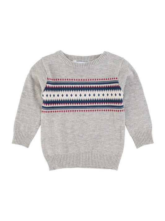 Cozy Fair Isle Knit Crew Neck Sweater