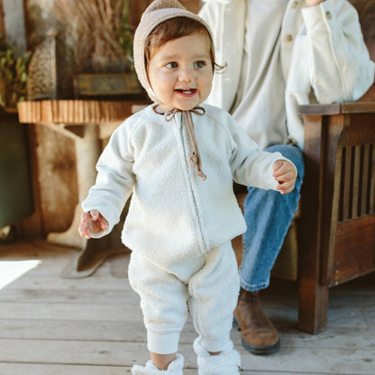 Sherpa Baby Bunting One-Piece | Alabaster 3-6M