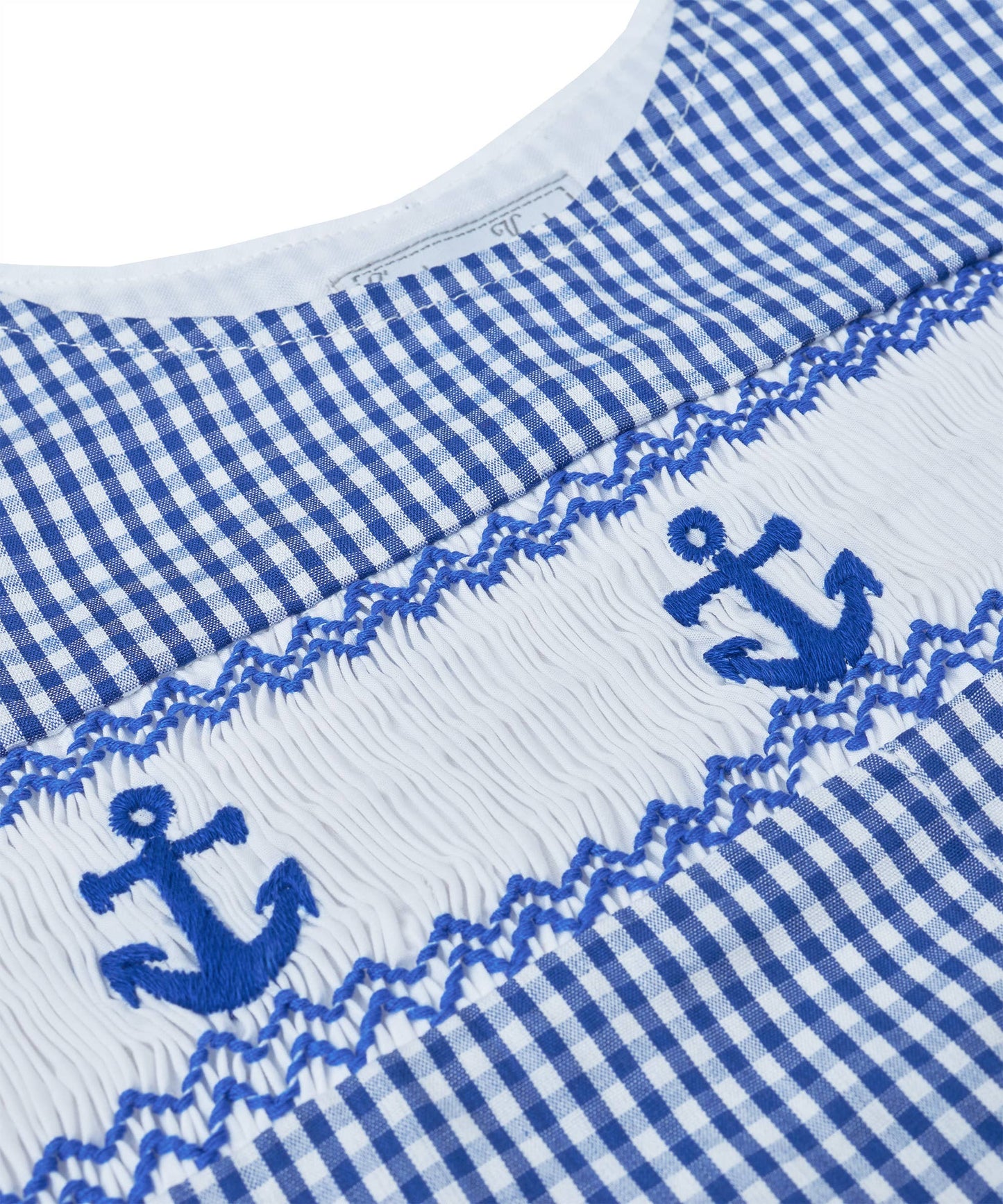 PREORDER | Navy Gingham Smocked Anchor Jon Jons