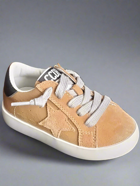 PREORDER | Tan Suede Leather Star Sneakers