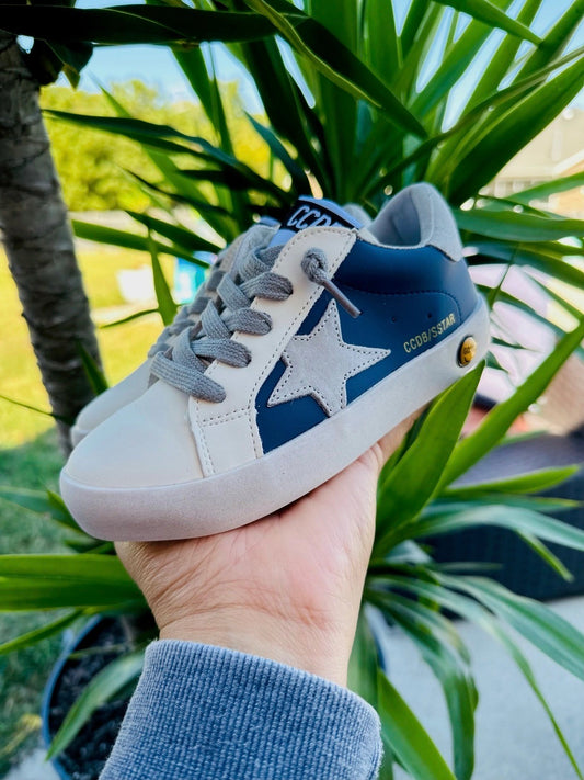 PREORDER | Blue and White with Grey Star Sneakers