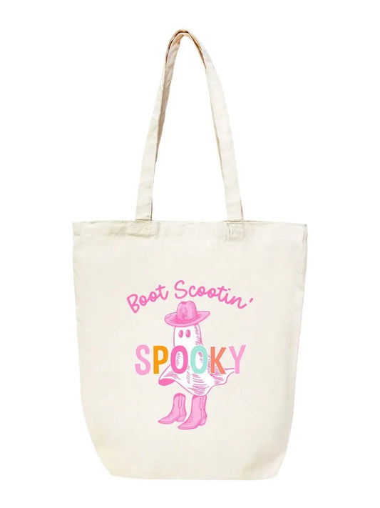 Boot Scootin' Spooky Large Canvas Tote