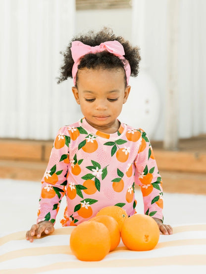 Orange You the Sweetest Long Sleeve One Piece Rash Guard