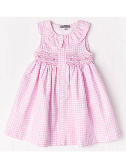 PREORDER | Pink Gingham Smocked Button Dress