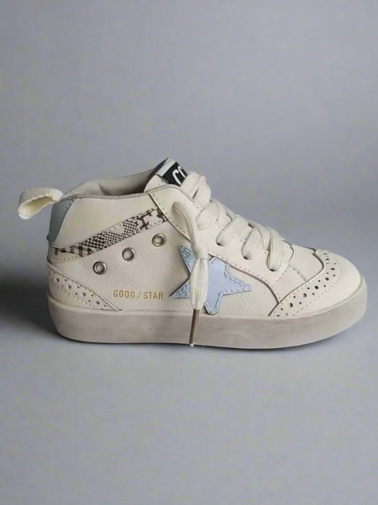 PREORDER | High Top White with Blue Star Sneaker