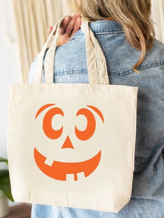 Jack-O-Lantern Canvas Tote