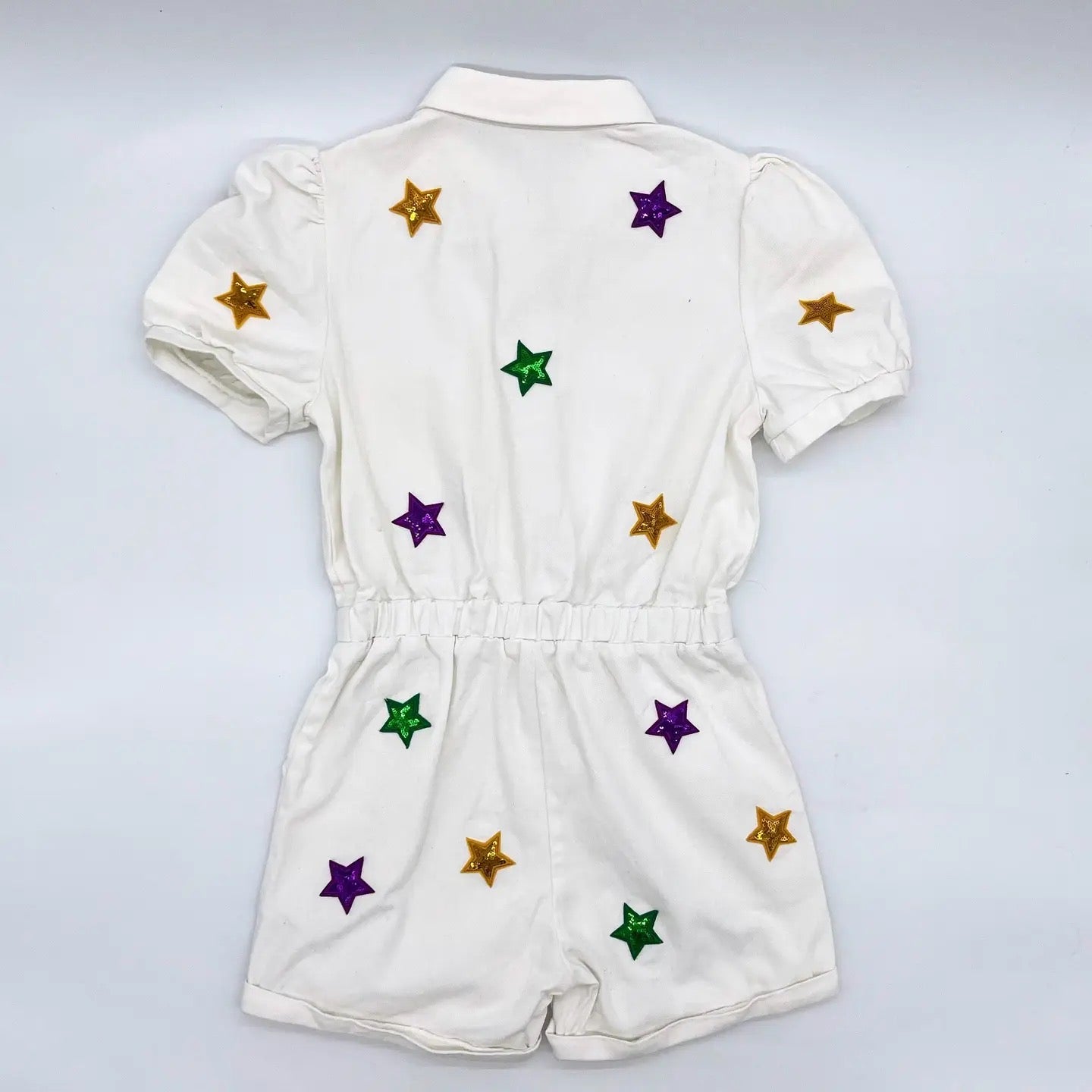 PREORDER | Purple, Green & Gold Star Patch Romper