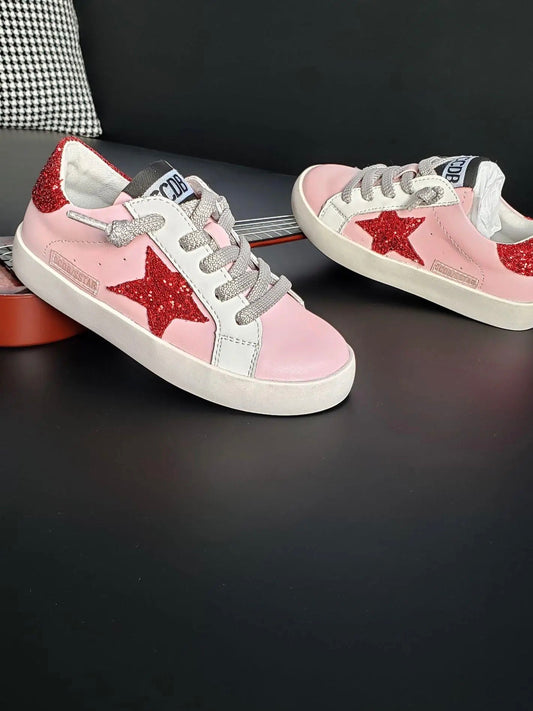 PREORDER | Pink and Red Star Sneakers