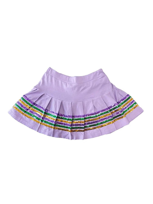 PREORDER | Youth Sequin Stripes Skirt - Lavender