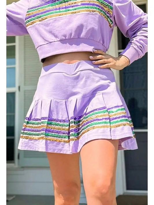 PREORDER | Sequin Adult Skort - Lavender