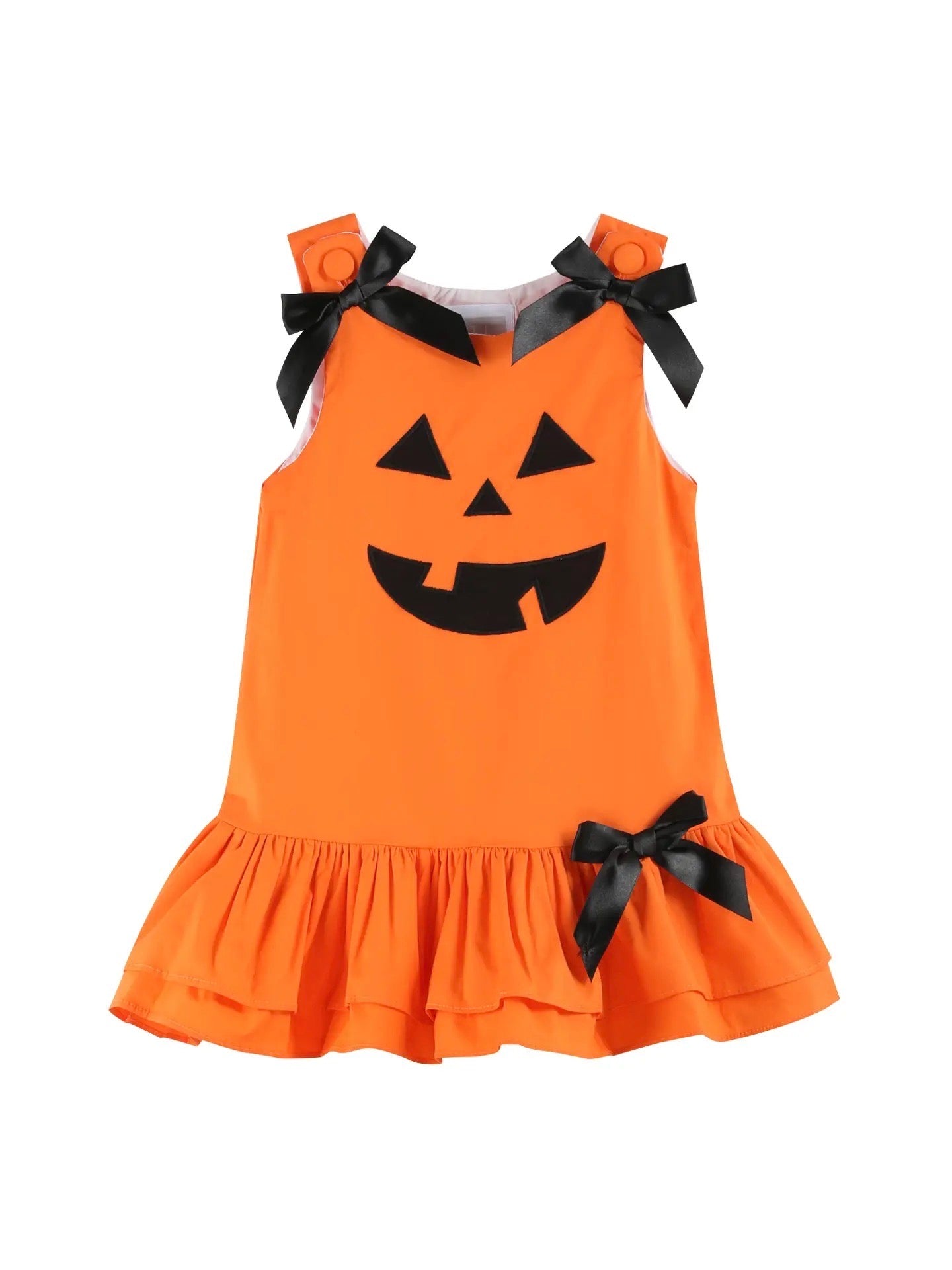 Jack-O-Lantern Pumpkin Halloween Ruffle Dress