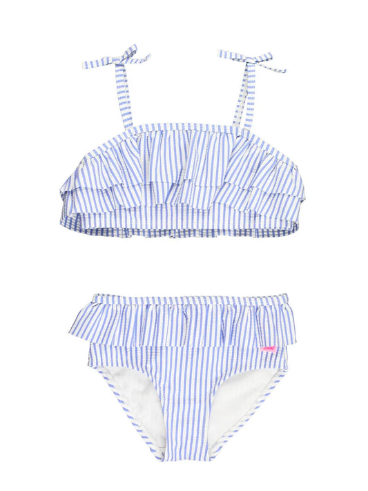 Periwinkle Blue Seersucker Ruffle Bikini