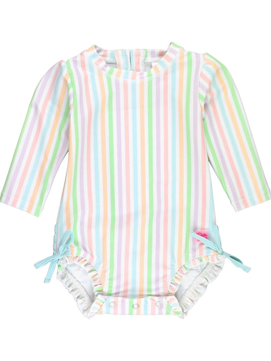 Rainbow Stripe One Piece Rash Guard