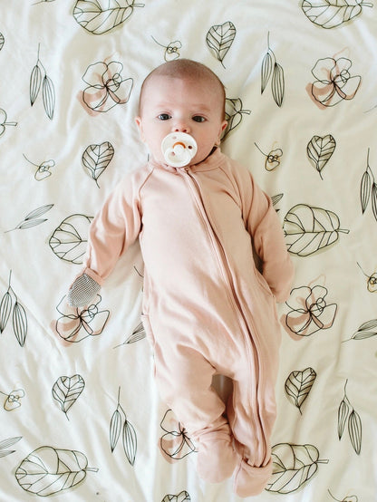 Viscose Bamboo + Organic Cotton Footie | Rose