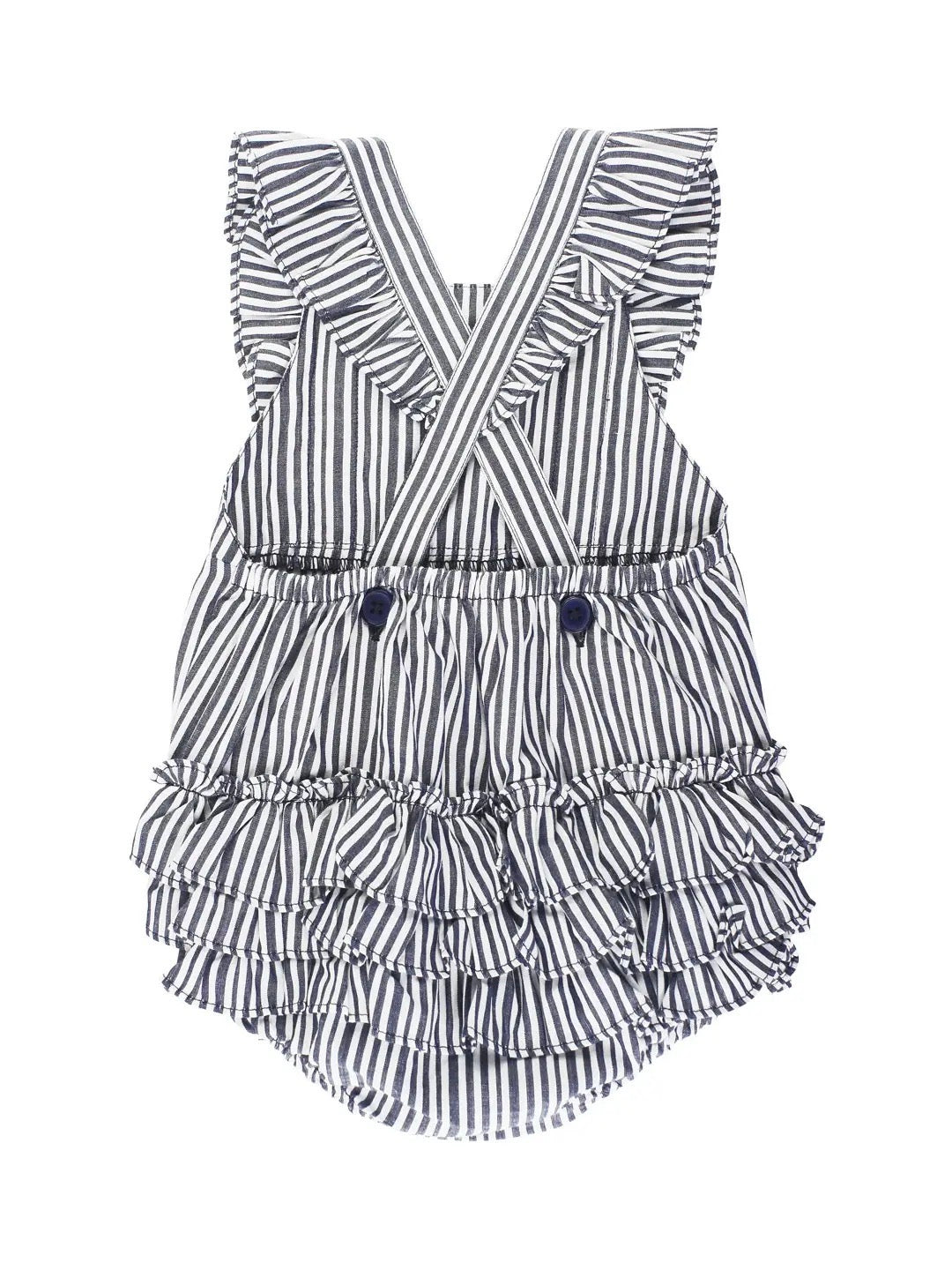 Navy Cross-Back Romper