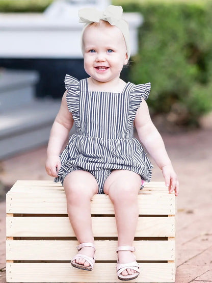 Navy Cross-Back Romper