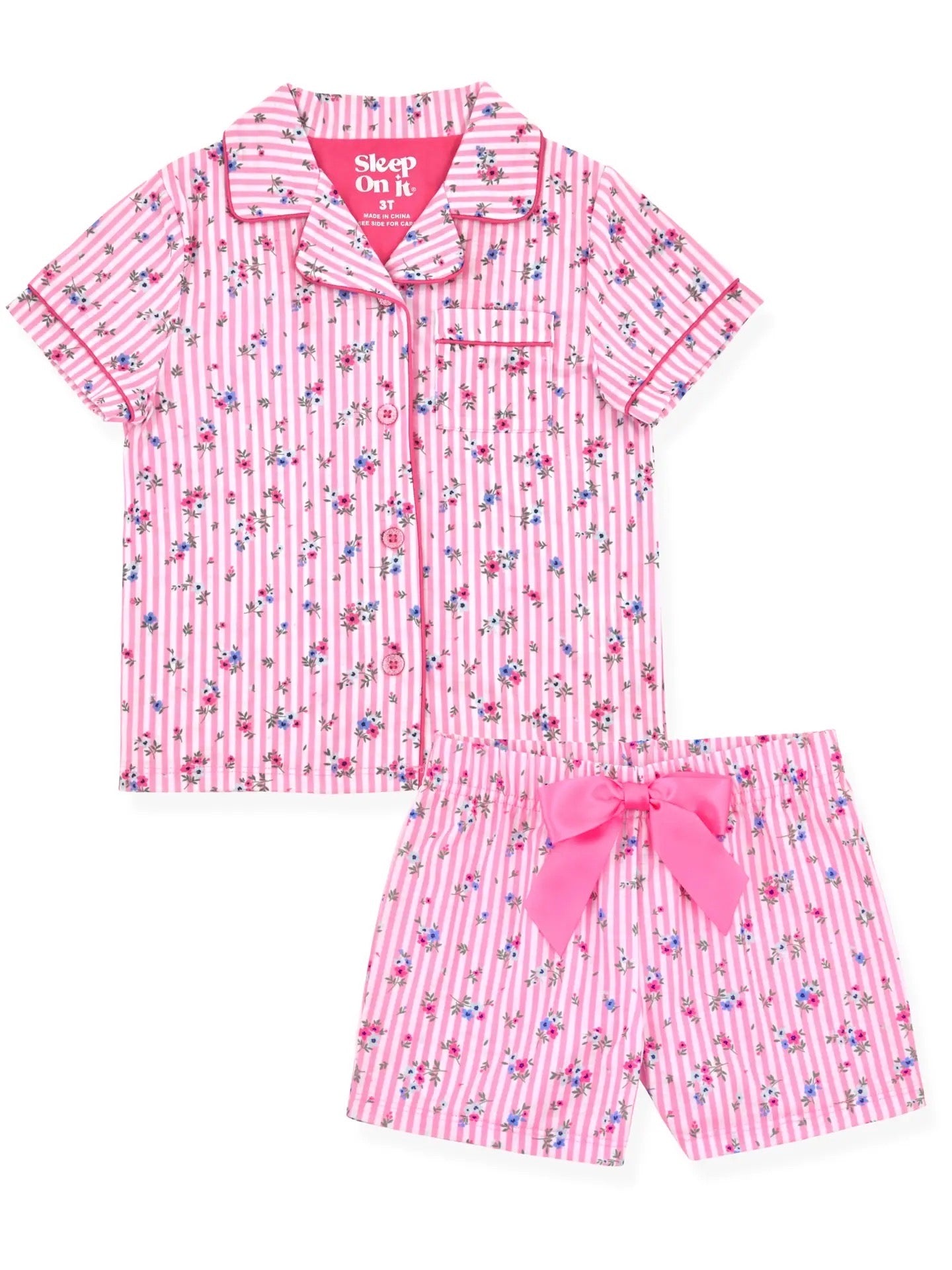 Pink Floral PJ Set