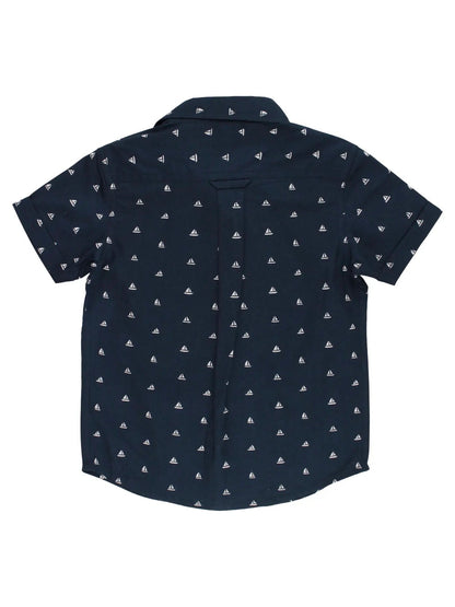 Navy Sailboats Button Down Shirt