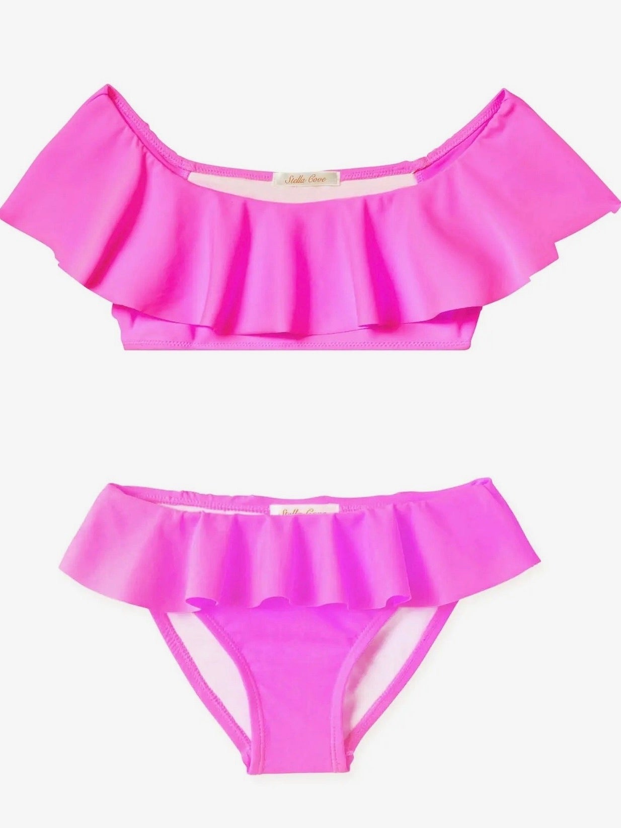 Neon Pink Ruffle Bikini