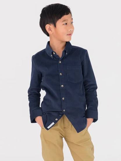 Boys Stretch Corduroy Button Down Shirt