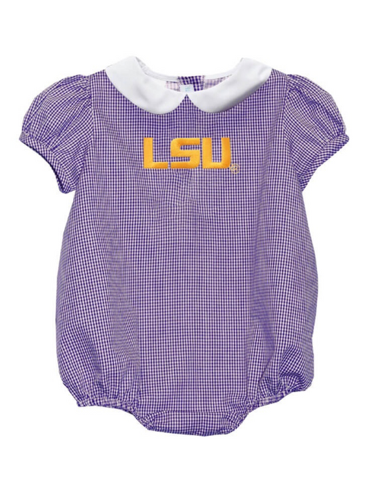 LSU Tigers Embroidered Purple Girls Baby Bubble Charlotte