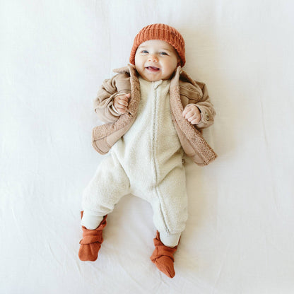 Sherpa Baby Bunting One-Piece | Alabaster 3-6M