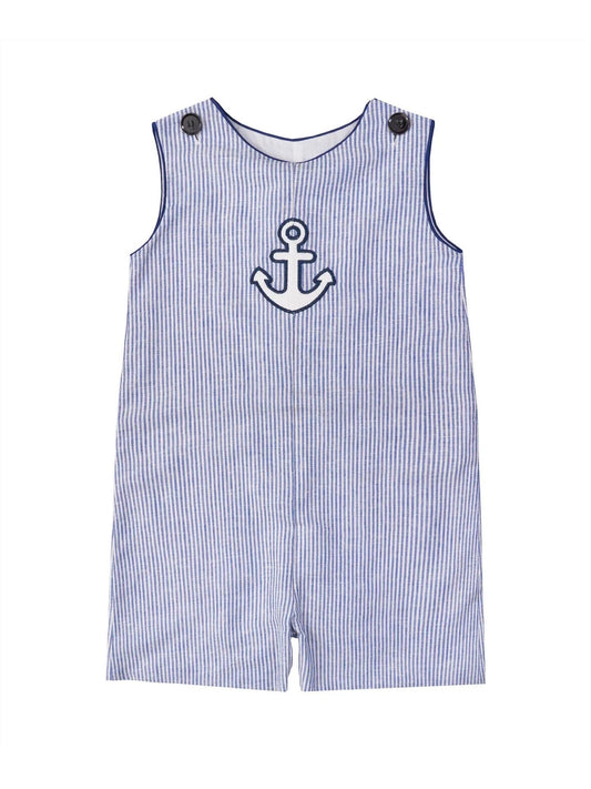 Blue Striped Anchor Appliqué Jon Jons - Little Baby