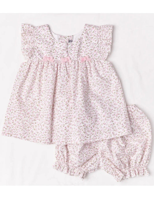 Blush Floral Bow Top + Bloomers - Little Baby