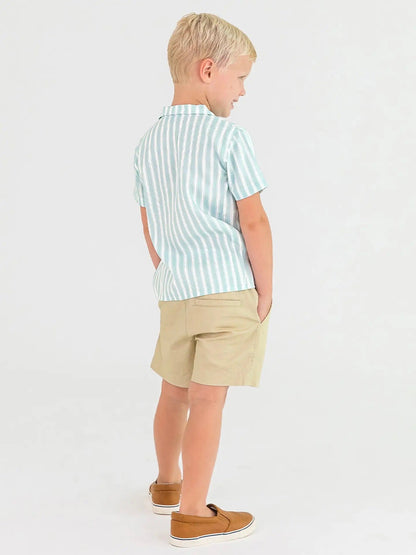 Boys Retro Stripe Short Sleeve Camp Shirt - Little Baby