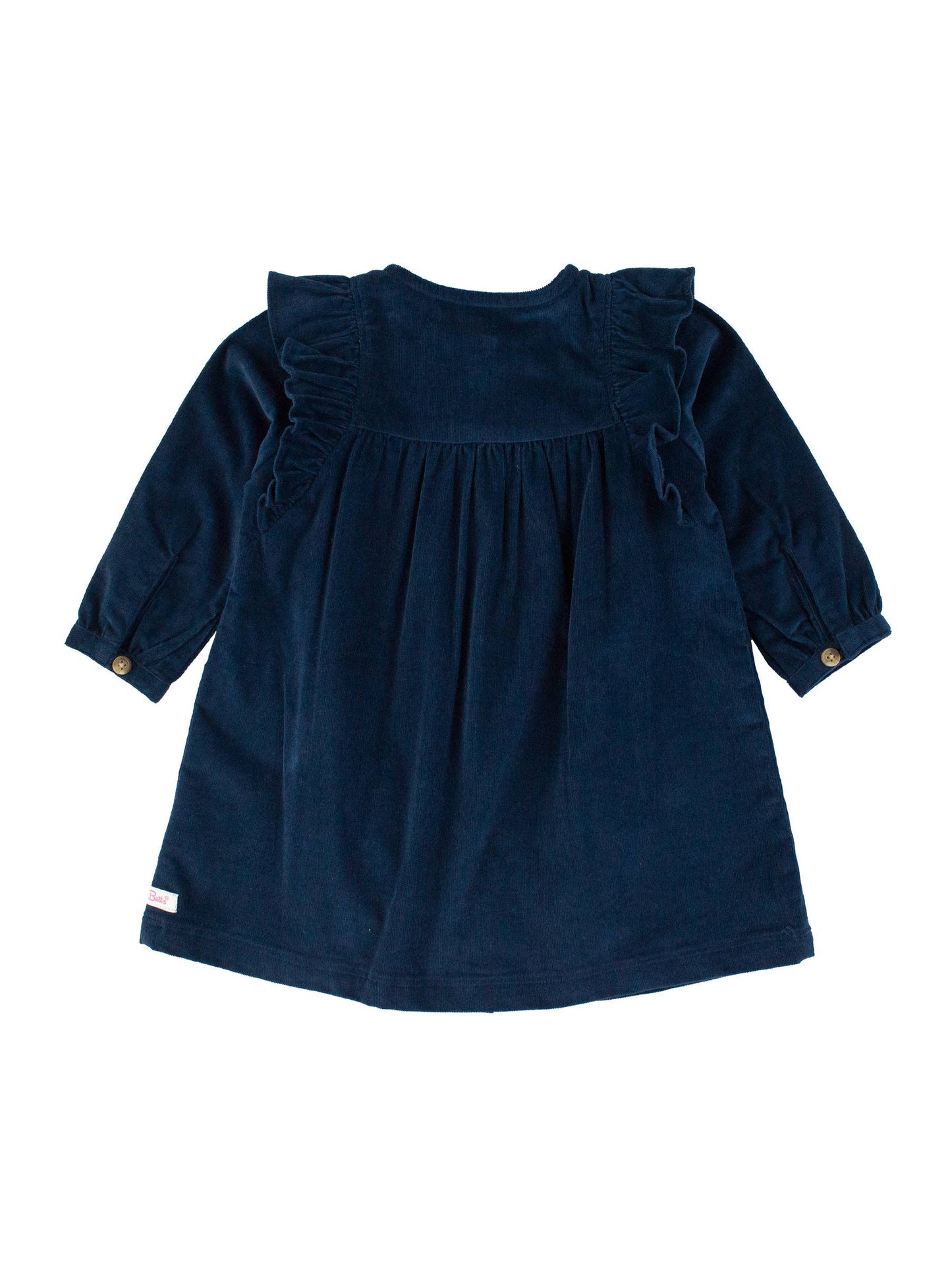 Girls Stretch Corduroy Ruffle Detail Dress