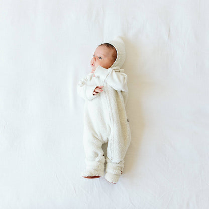 Sherpa Baby Bunting One-Piece | Alabaster 3-6M