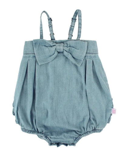 Denim Bow Romper - Little Baby