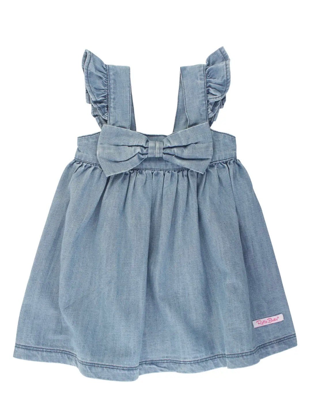 Denim Flutter Bow Dress - Little Baby